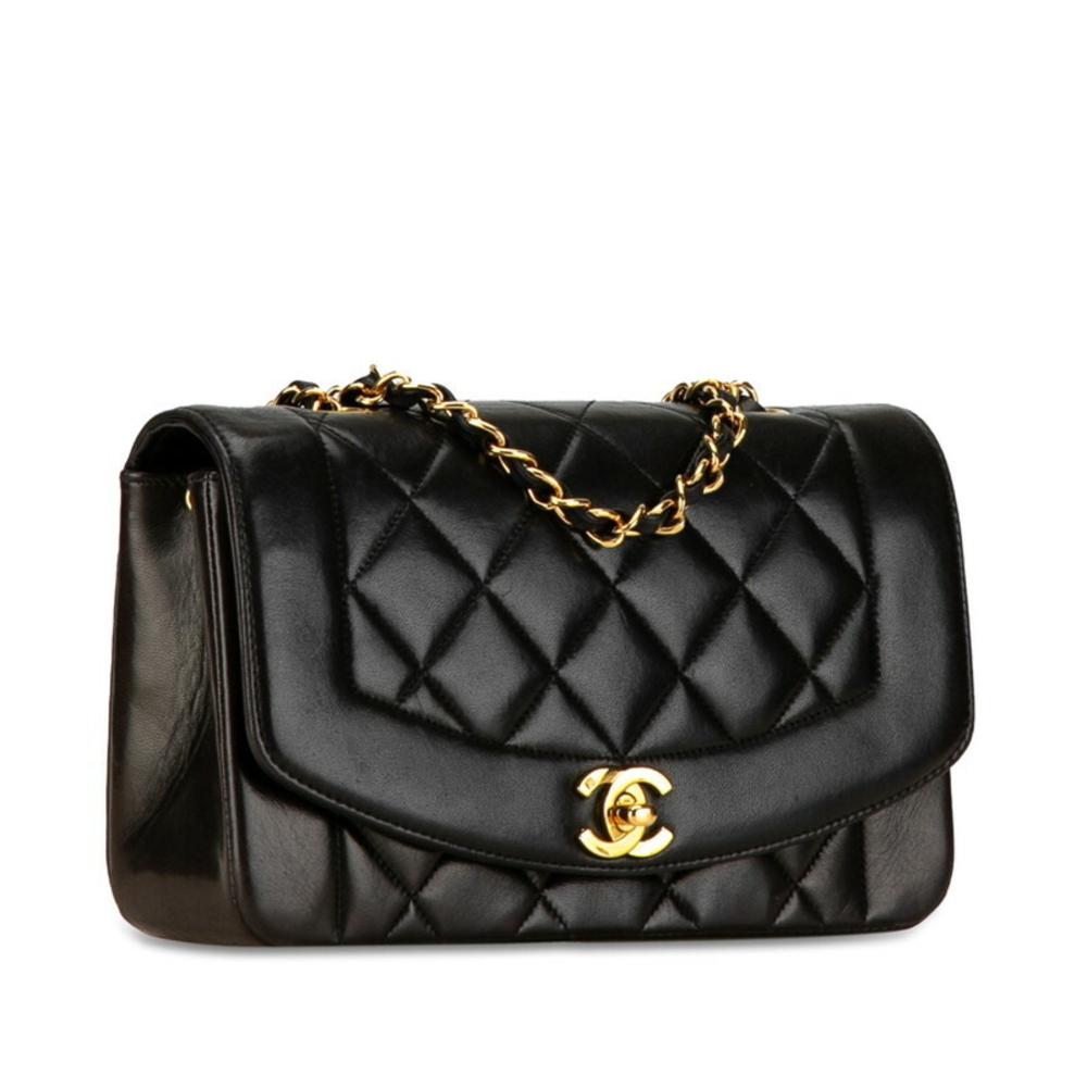 Black Leather Chanel Shoulder Bag