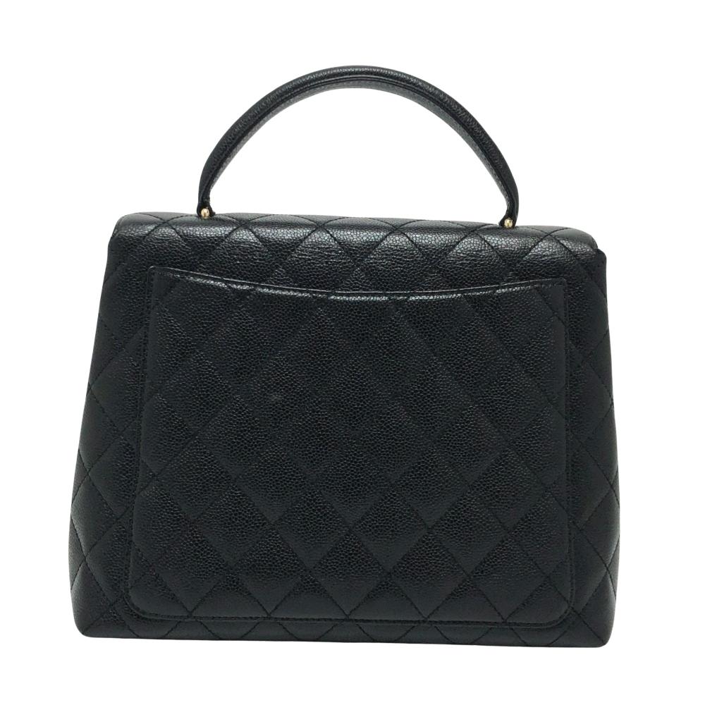 Black Leather Chanel Handbag