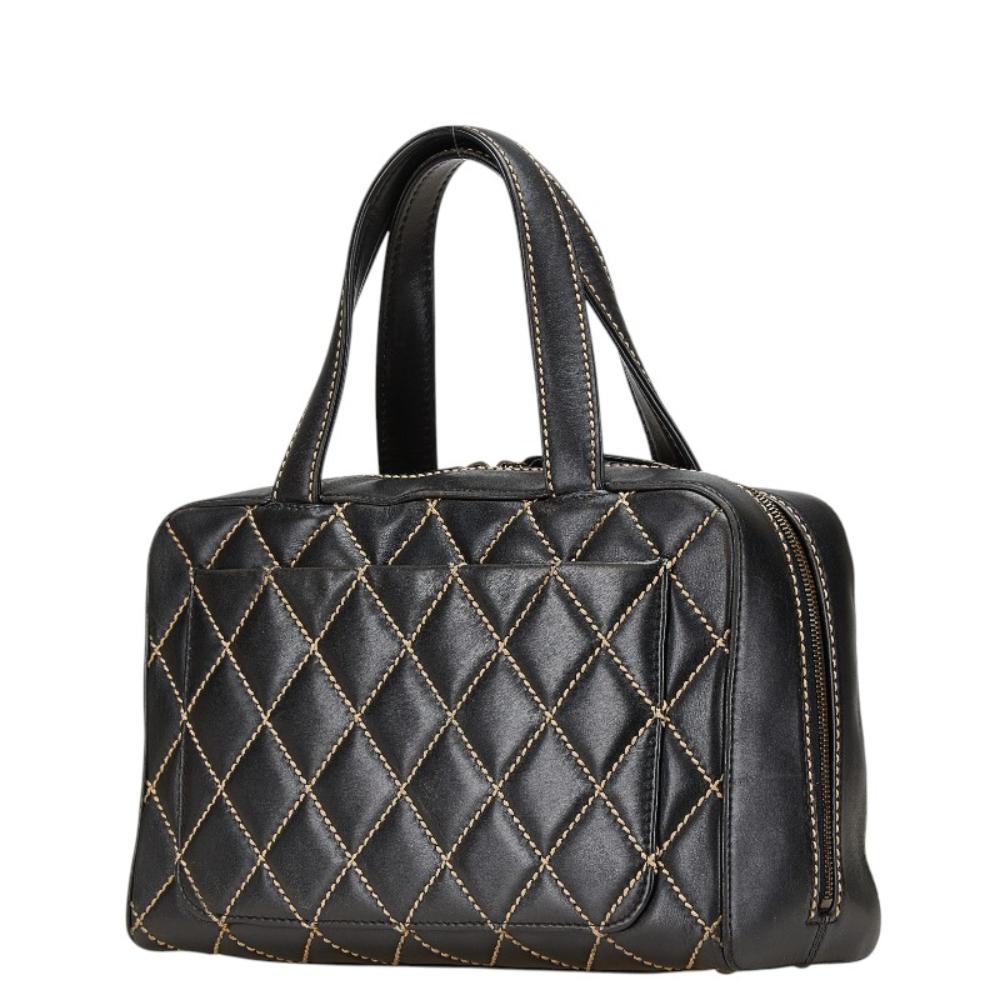 Black Leather Chanel Handbag