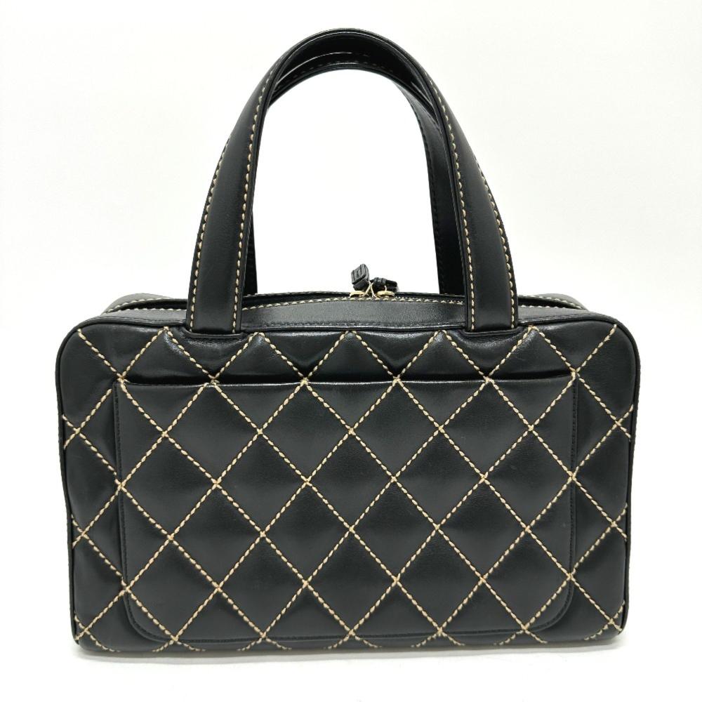 Black Leather Chanel Handbag