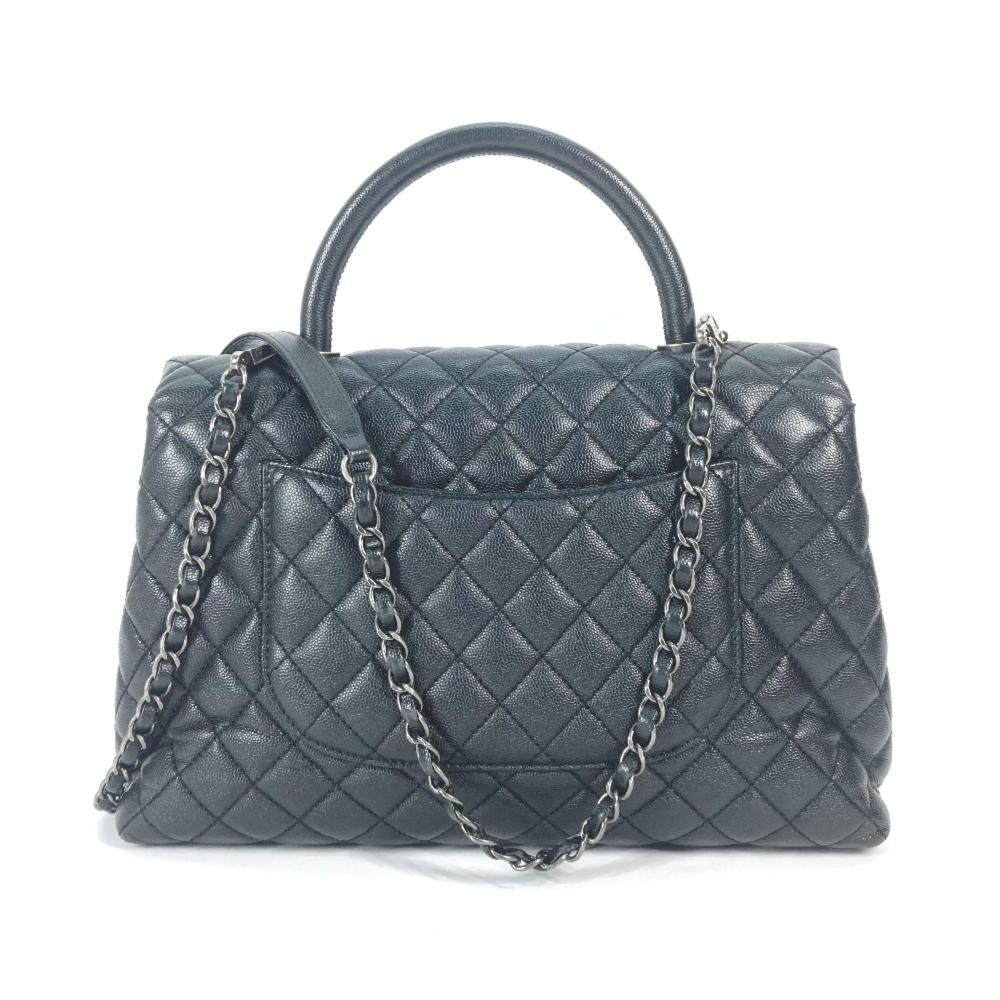 Black Leather Chanel Handbag
