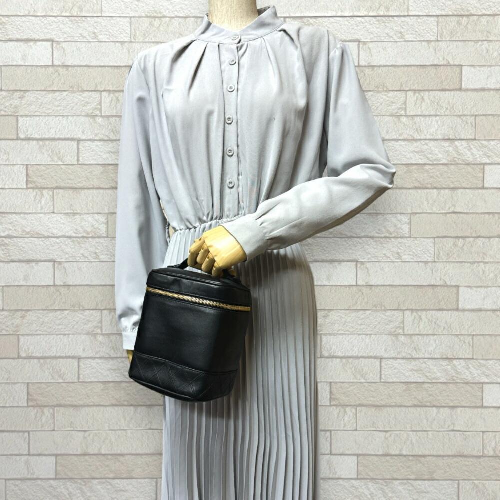Black Leather Chanel Handbag