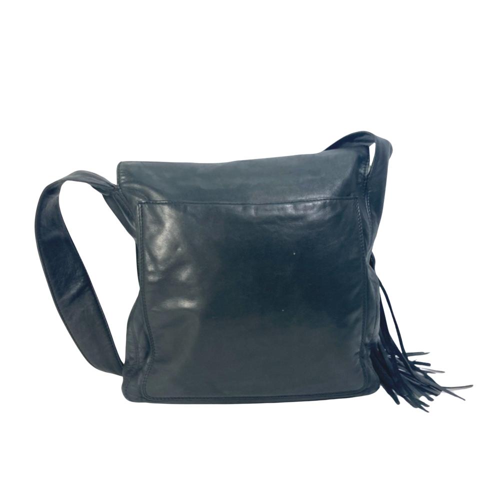 Black Leather Chanel Sports CC Logo