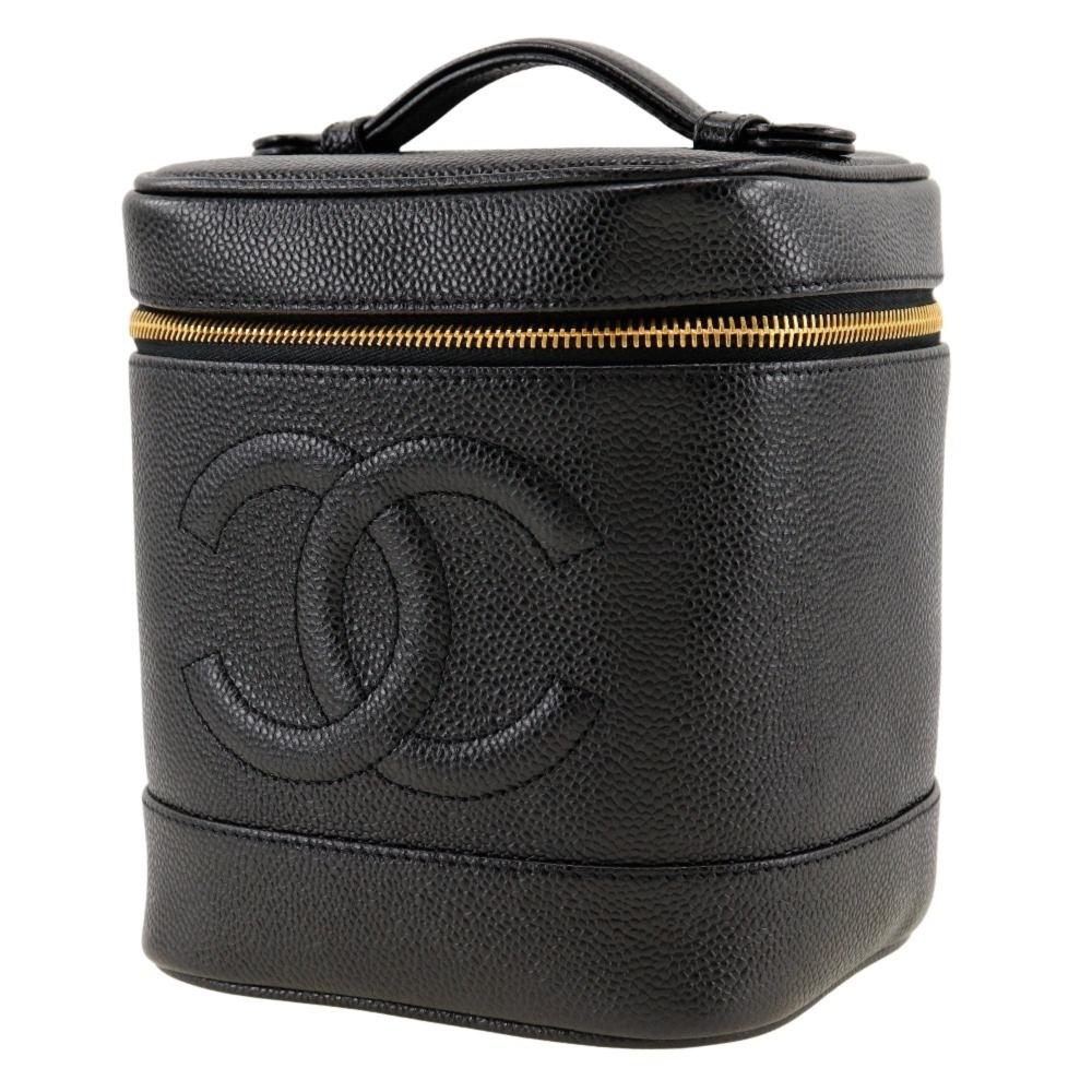 Black Leather Chanel Handbag