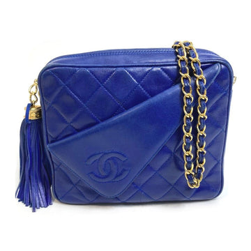 Blue Leather Chanel Shoulder Bag