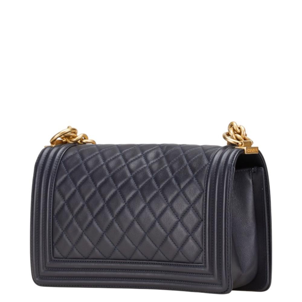 Blue Leather Chanel Boy Bags