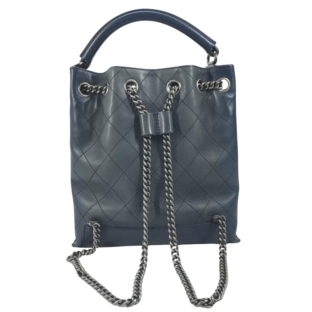 Blue Leather Chanel Backpack