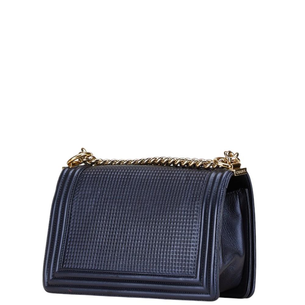 Blue Leather Chanel Boy Bags
