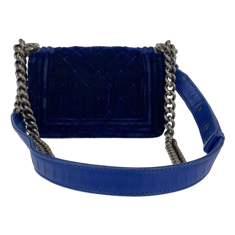 Blue Leather Chanel Boy Bags