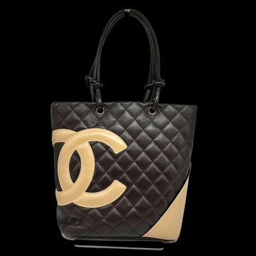 Brown Fabric Chanel Tote