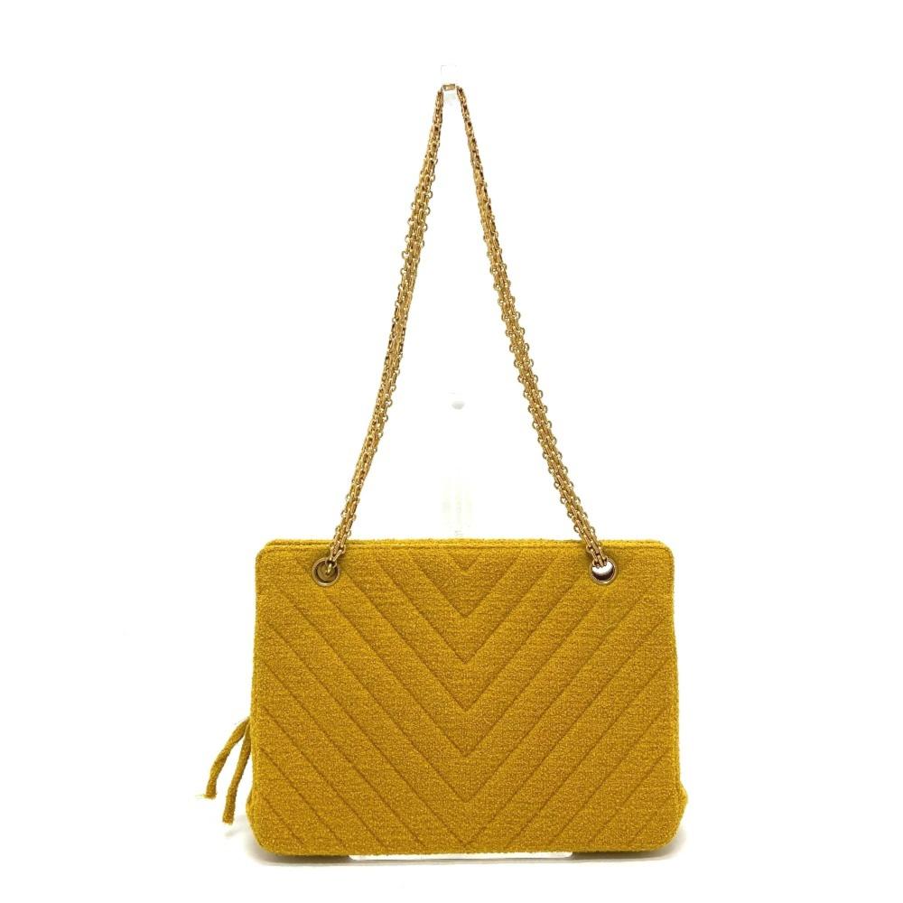 Brown Fabric Chanel Shoulder Bag