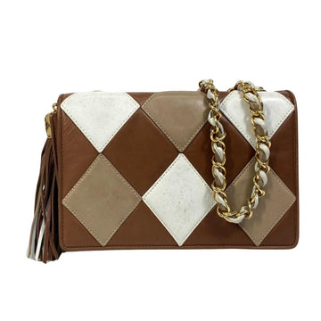 Brown Leather Chanel Crossbody Bag