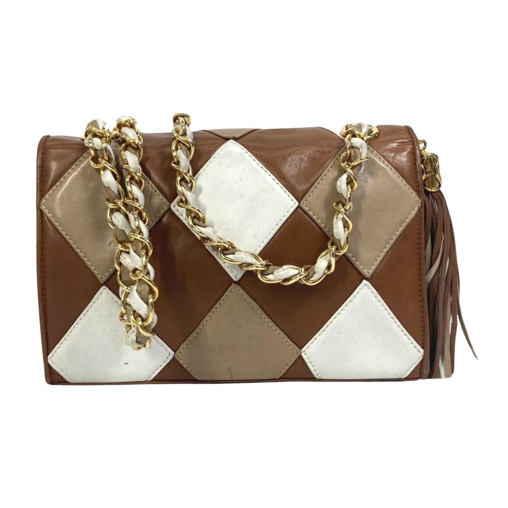 Brown Leather Chanel Crossbody Bag