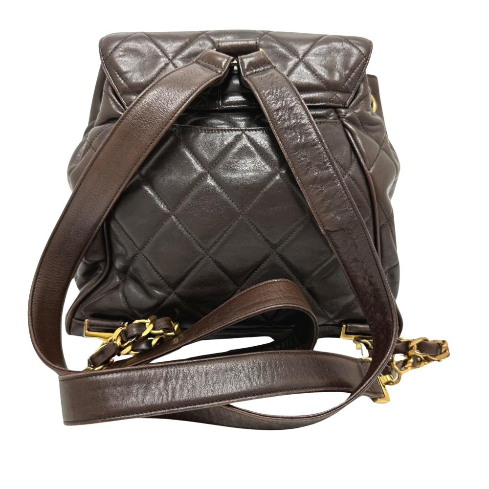 Brown Leather Chanel Backpack