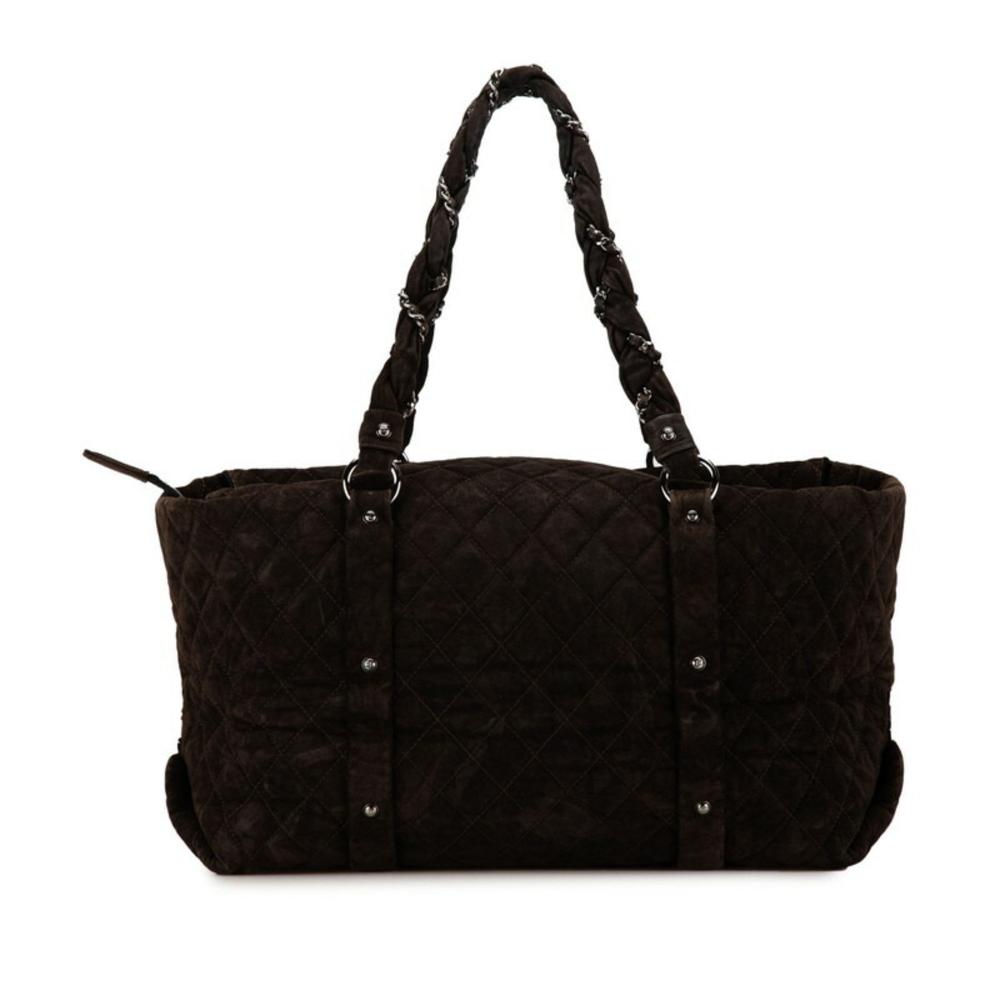 Brown Suede Chanel Tote