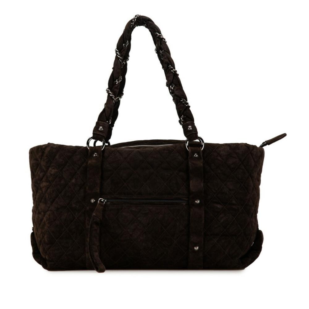 Brown Suede Chanel Tote