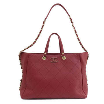 Burgundy Leather Chanel Handbag
