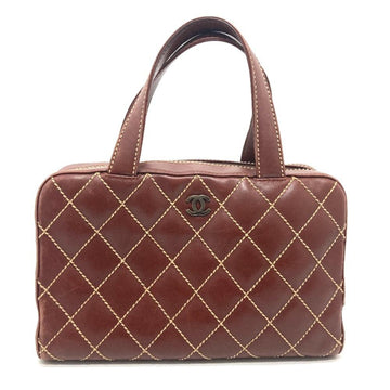 Burgundy Leather Chanel Handbag