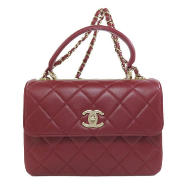 Burgundy Leather Chanel Handbag