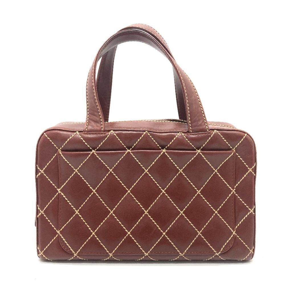 Burgundy Leather Chanel Handbag