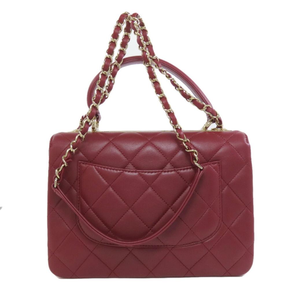 Burgundy Leather Chanel Handbag