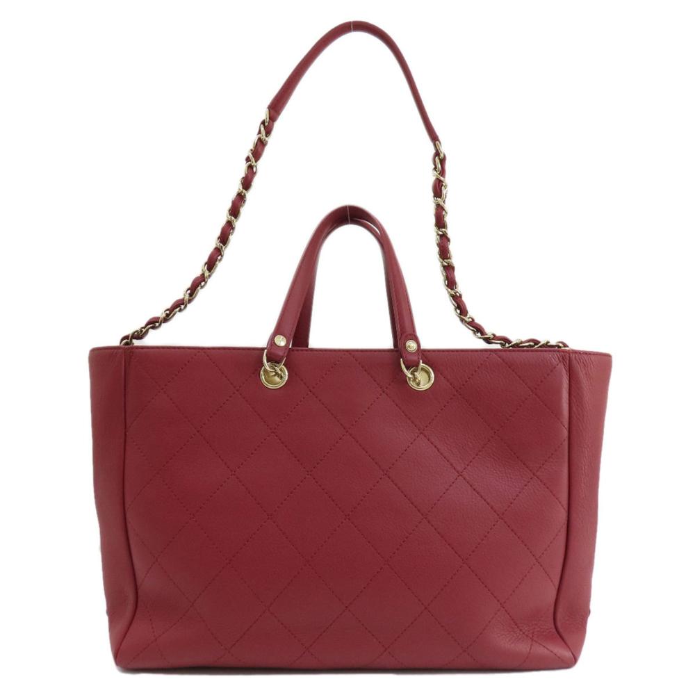Burgundy Leather Chanel Shoulder Bag