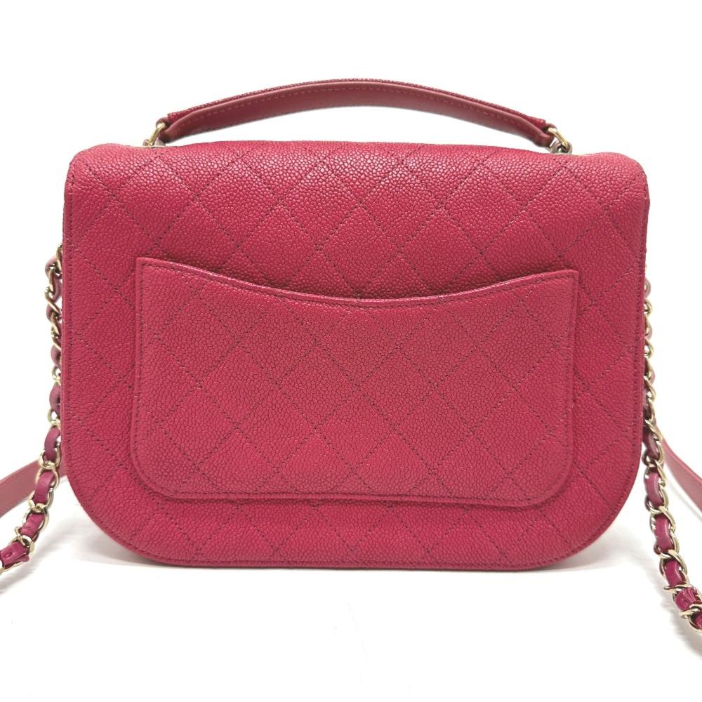 Burgundy Leather Chanel Shoulder Bag