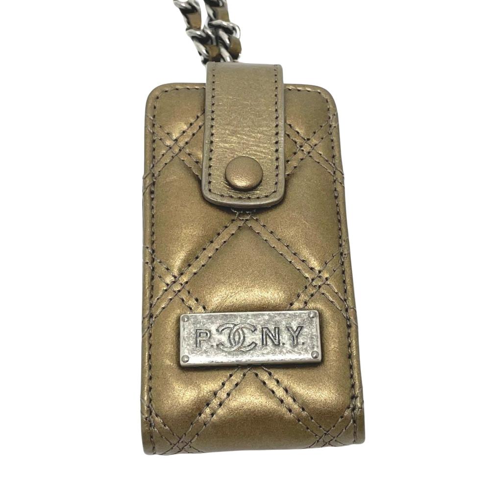 Gold Leather Chanel Crossbody Bag