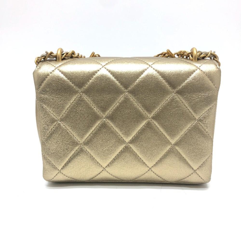 Gold Leather Chanel Handbag