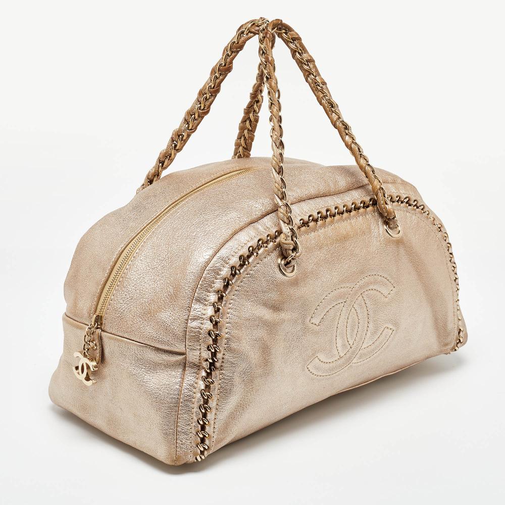 Gold Leather Chanel Handbag