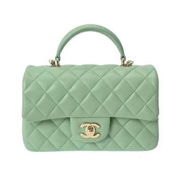 Green Leather Chanel Flap Bag