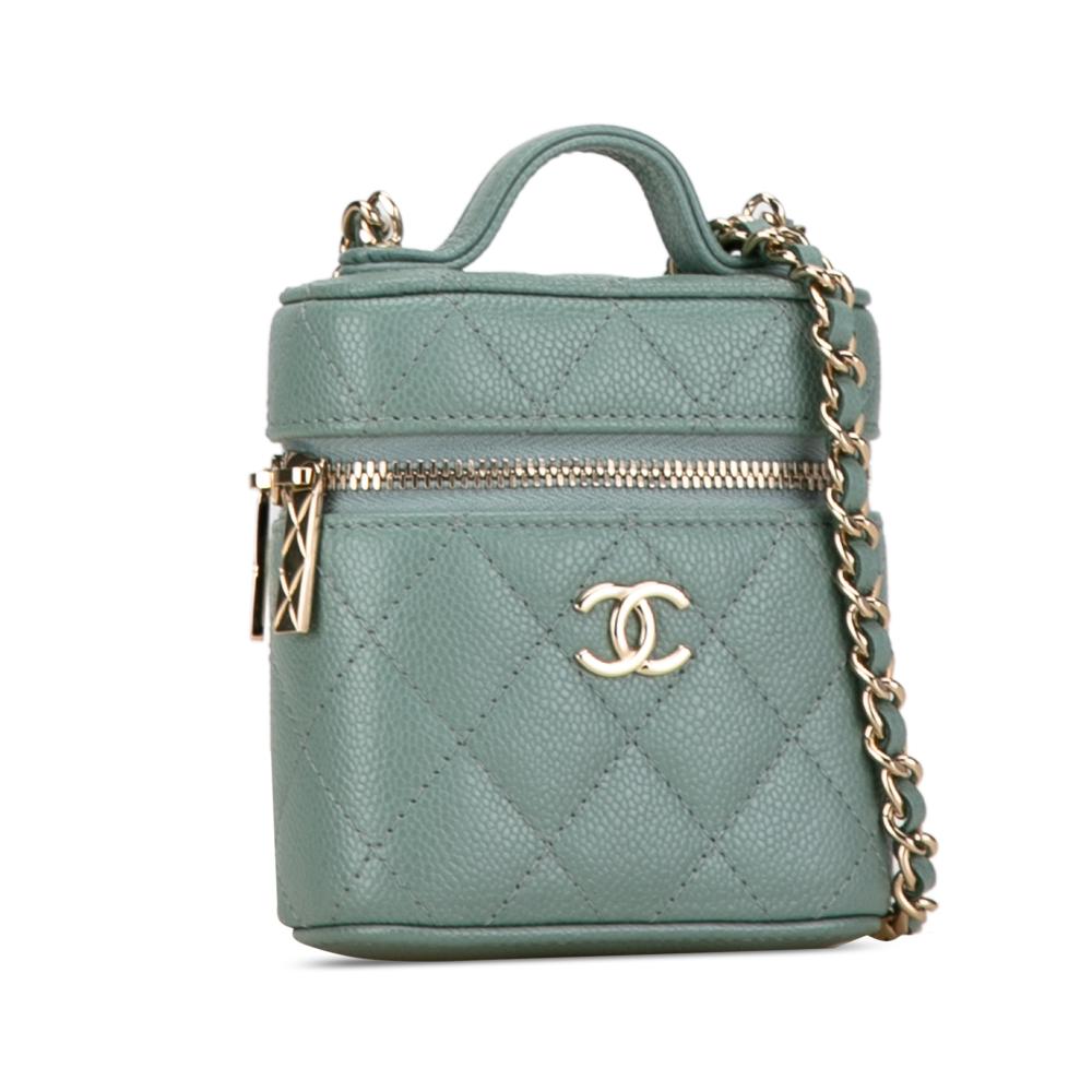 Green Leather Chanel Vanity