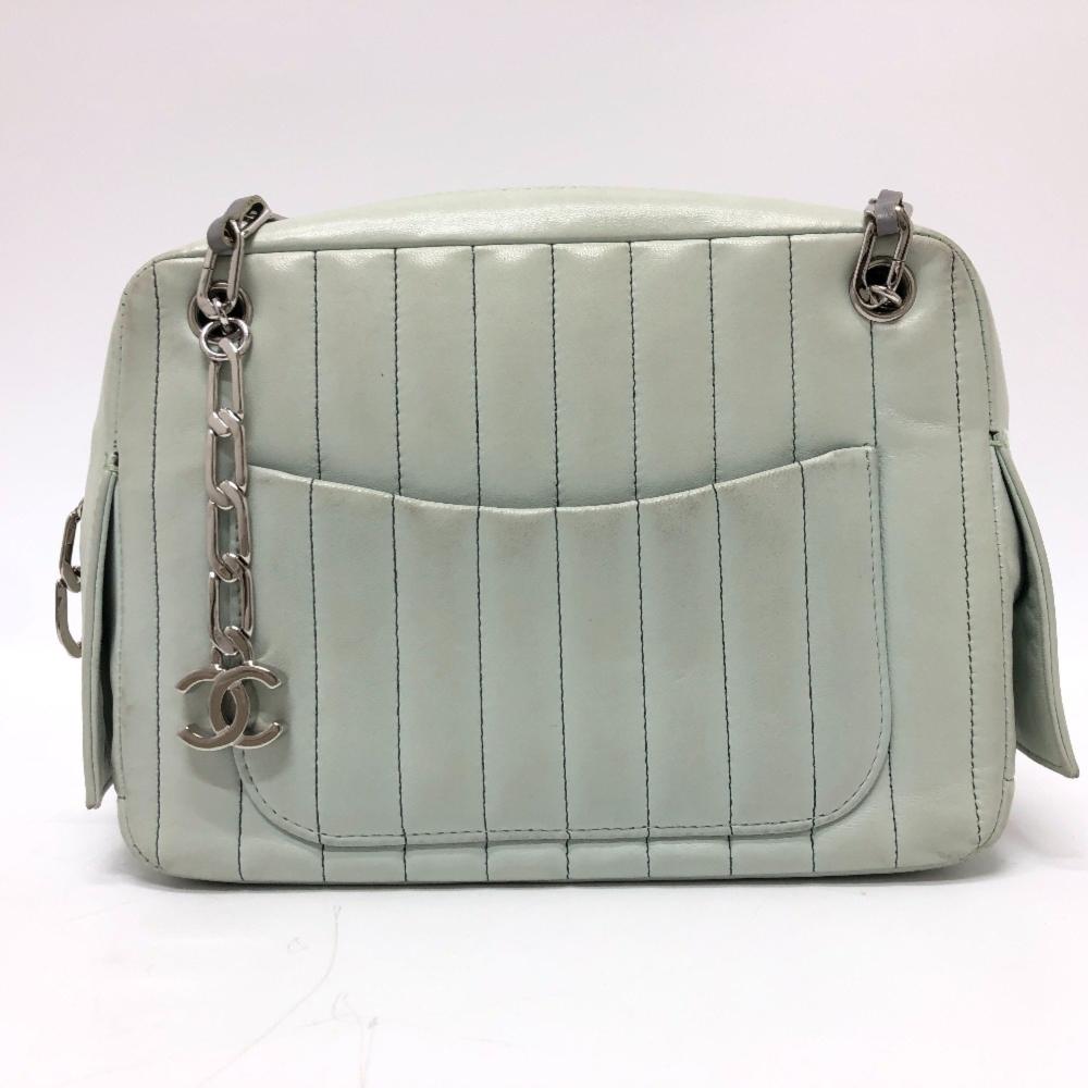 Green Leather Chanel Shoulder Bag