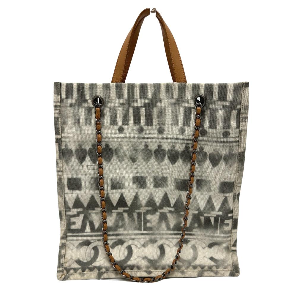 Grey Canvas Chanel Tote