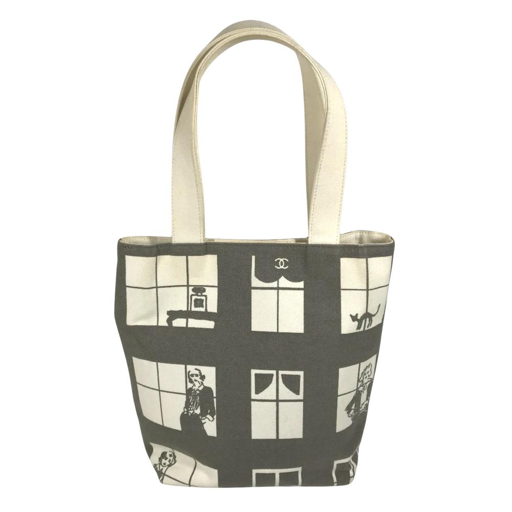 Grey Canvas Chanel Tote