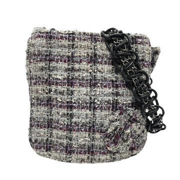Grey Fabric Chanel Shoulder Bag