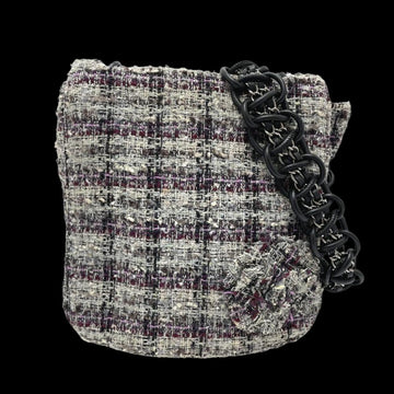 Grey Fabric Chanel Shoulder Bag