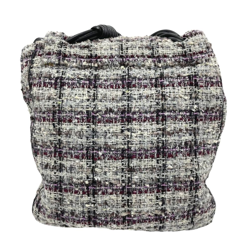 Grey Fabric Chanel Shoulder Bag