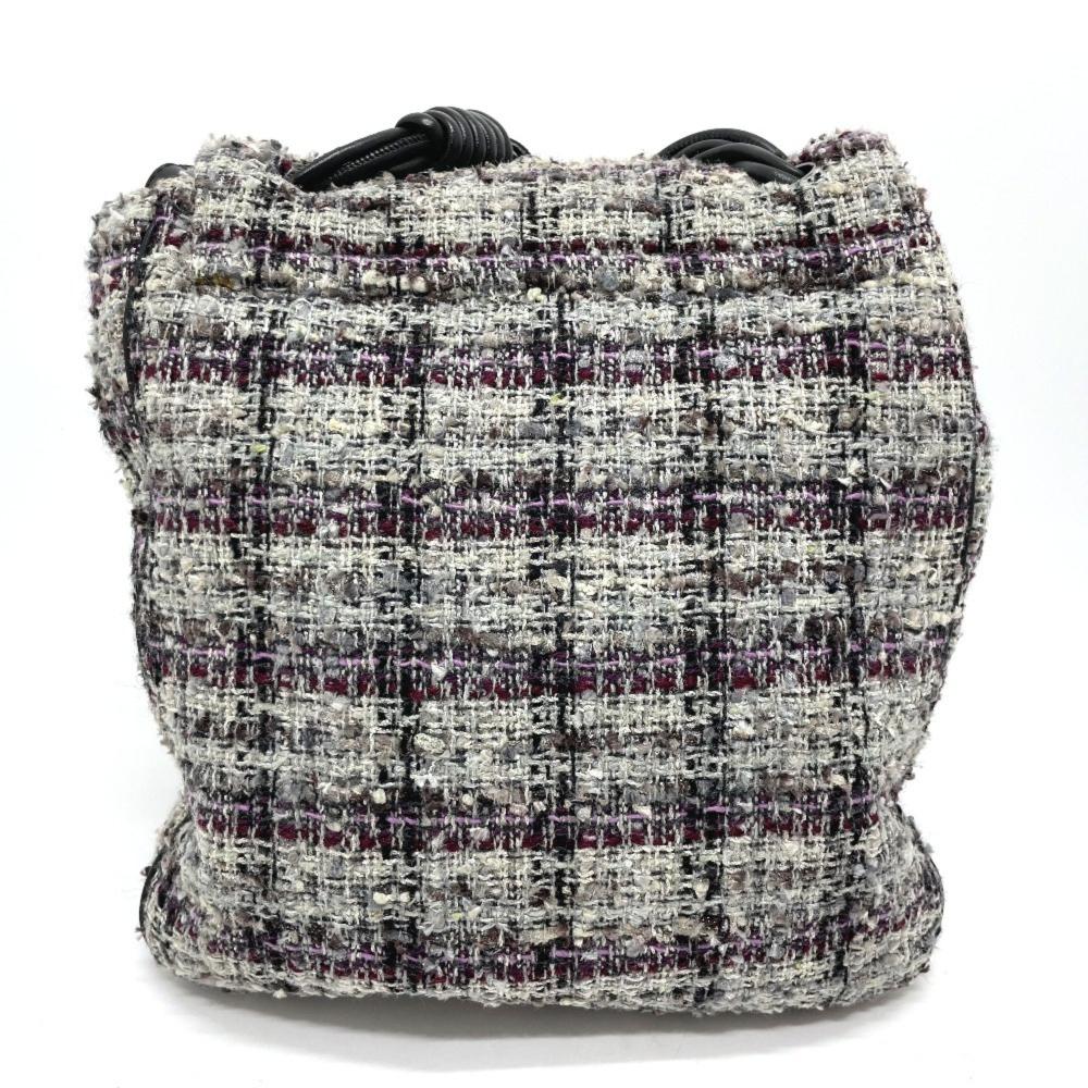 Grey Fabric Chanel Shoulder Bag
