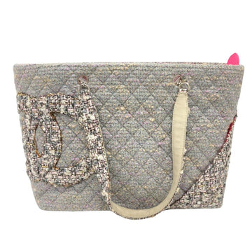 Grey Fabric Chanel Tote