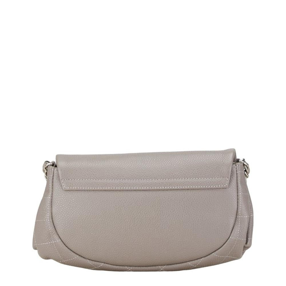 Grey Leather Chanel Crossbody Bag