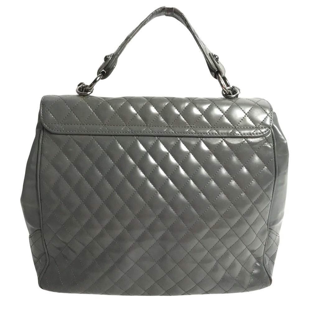 Grey Leather Chanel Shoulder Bag