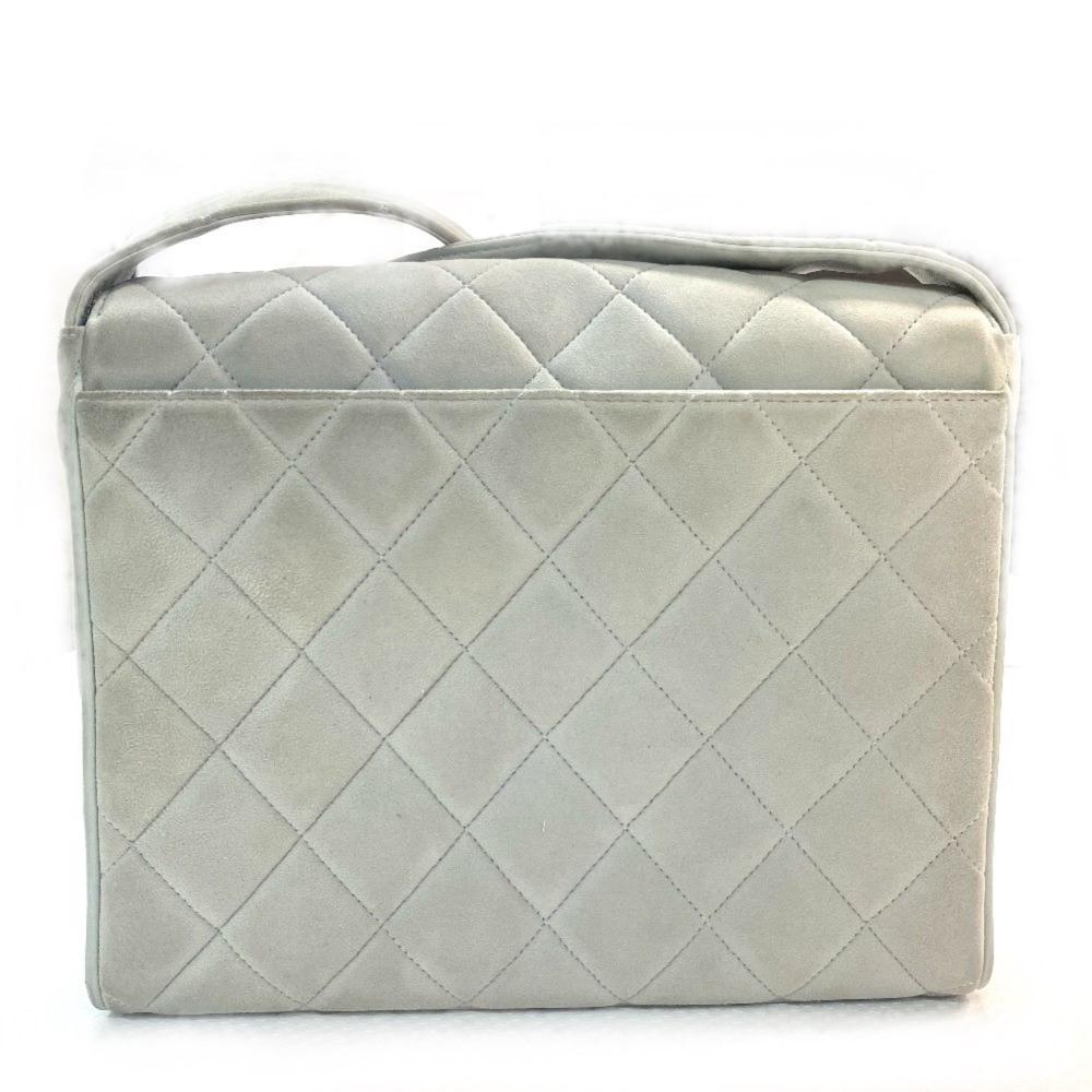 Grey Leather Chanel Flap Bag