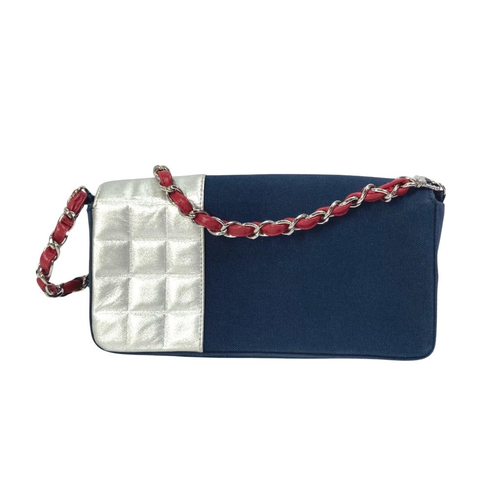 Navy Canvas Chanel Shoulder Bag