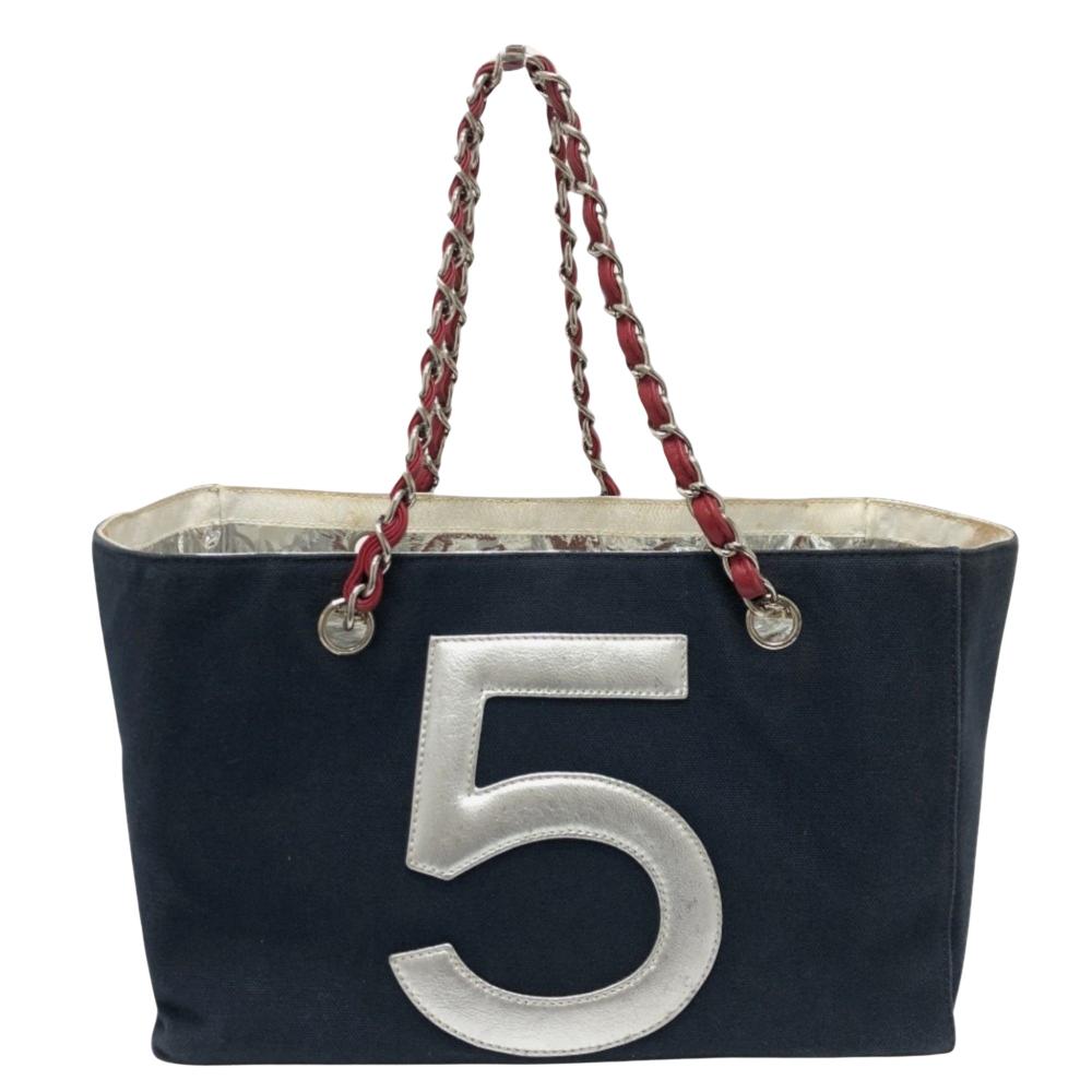 Navy Canvas Chanel Tote