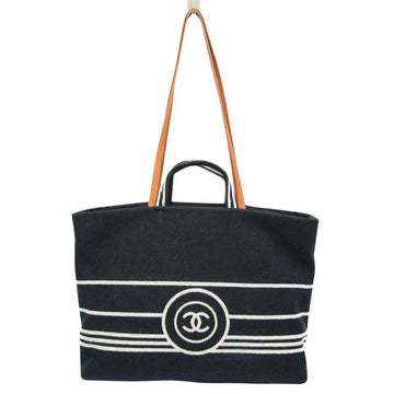 Navy Denim Chanel Shoulder Bag