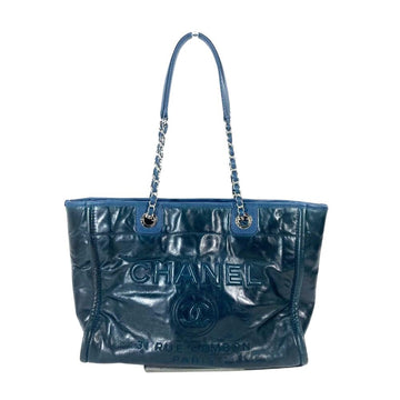 Navy Leather Chanel Deauville