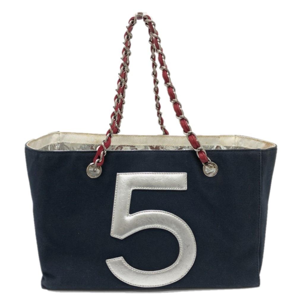 Navy Leather Chanel Shoulder Bag