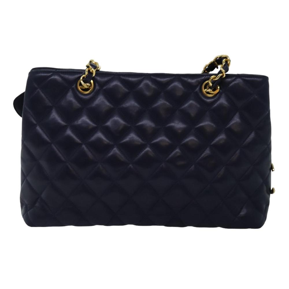 Navy Leather Chanel Shoulder Bag