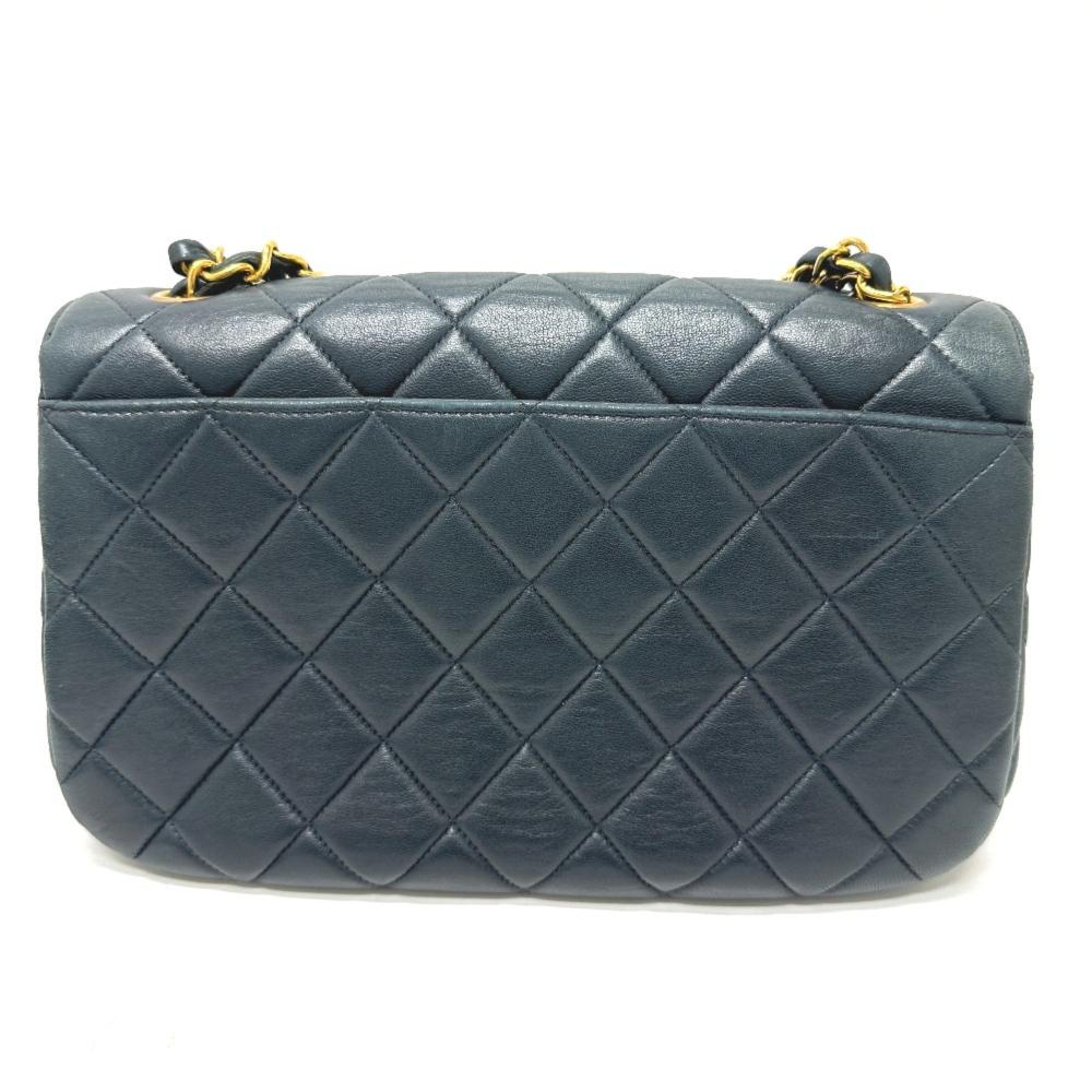 Navy Leather Chanel Shoulder Bag